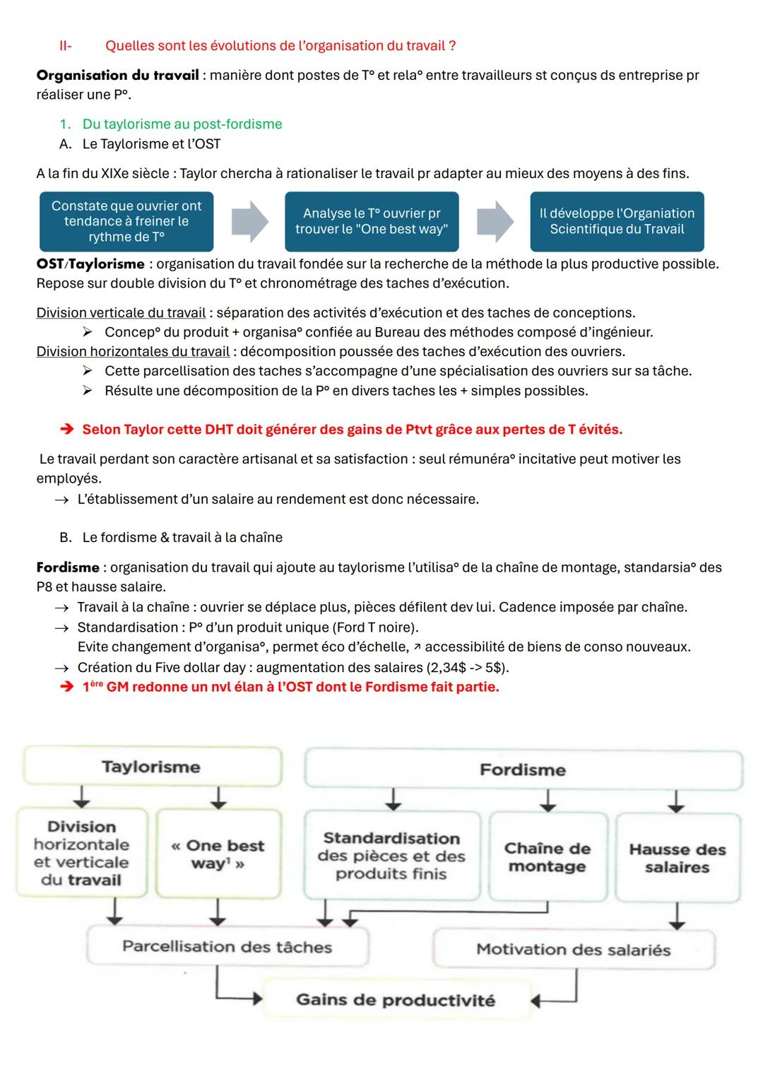 # FICHE DE REVISION : CHAPITRE XI - Les mutations du travail et de l'emploi
1- Comment définir et mesurer les caractéristiques du travail e