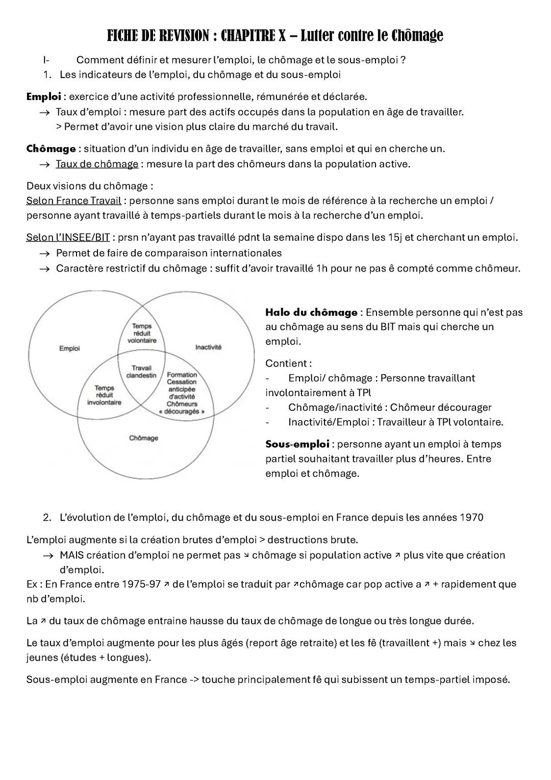 SES - Lutter contre le Chômage