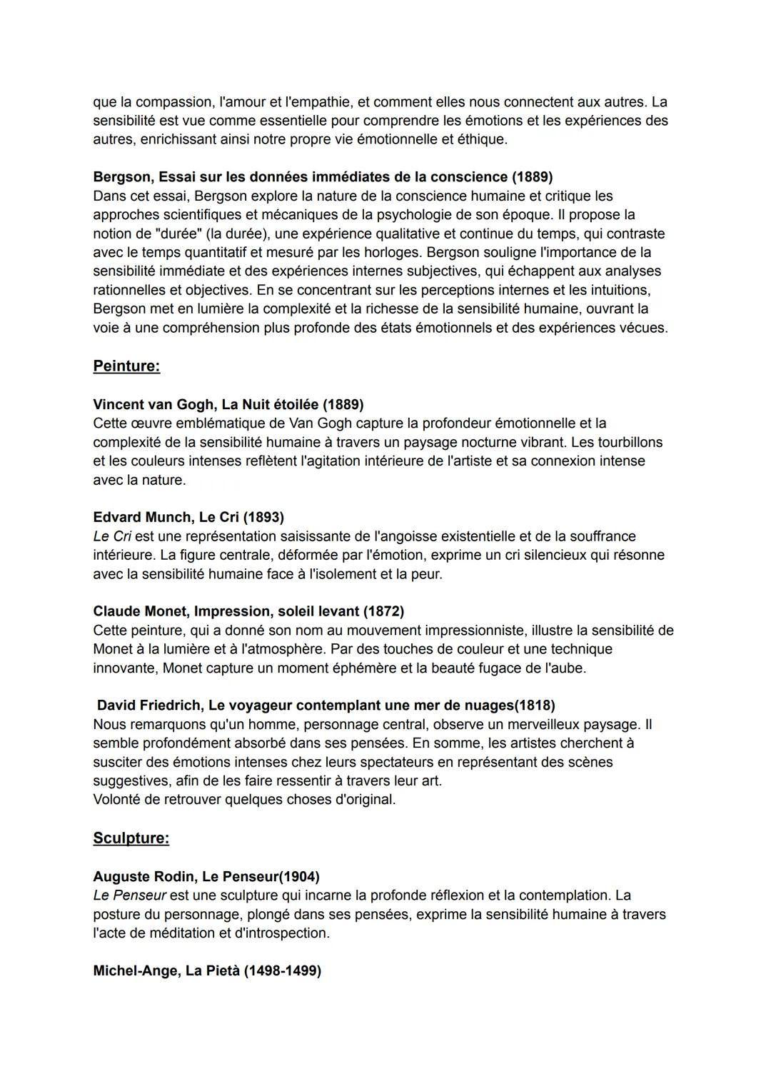 LES EXPRESSIONS DE LA SENSIBILITÉ
Mots clés
intime/intériorité
communication/langage
sympathie/pitié/
compréhension affective
⚫ solipsisme/i