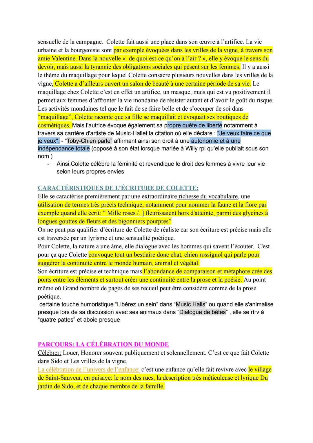 # COLETTE
**Auteur**: Sidonie-Gabrielle Colette, connue sous le nom de Colette, est née en 1873 en
Bourgogne et est décédée en 1954 à Paris