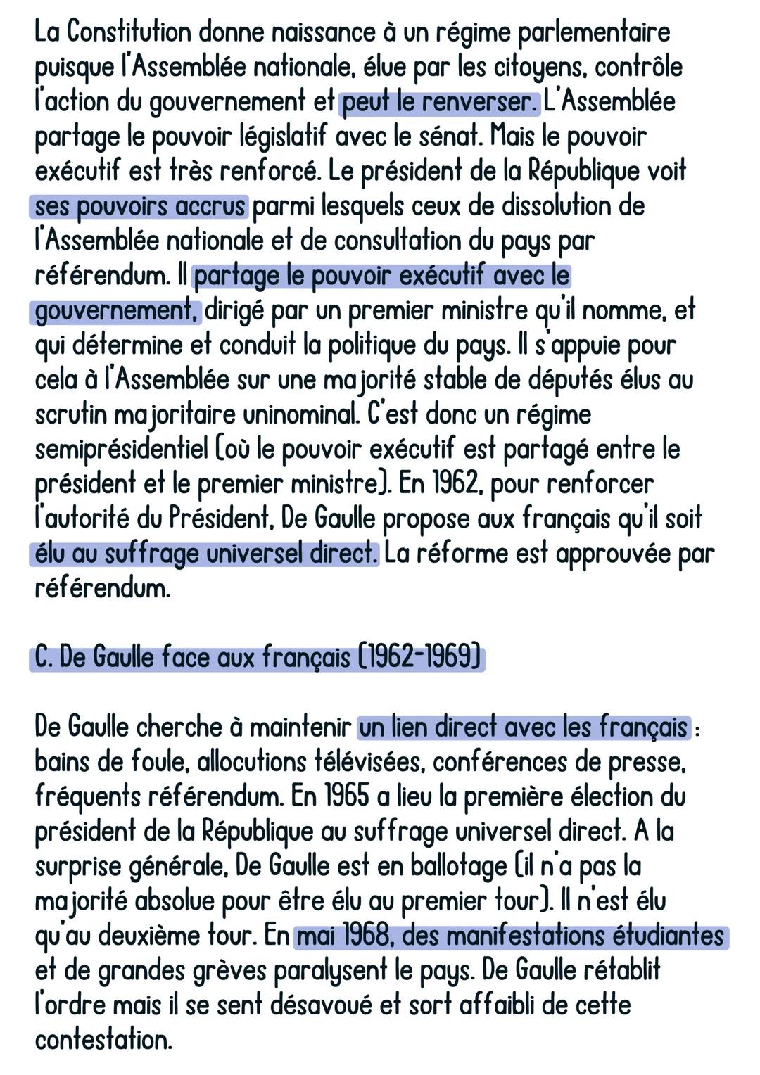 Histoire
La Ve République
La République gaullienne
A. Le retour du Général De Gaulle
@avoirsonbrevet
Fondée en 1946 la IVe République souffr