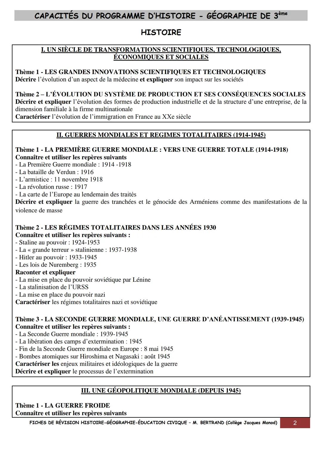 FICHES POUR RÉVISER LE BREVET EN
HISTOIRE,
GÉOGRAPHIE
& ÉDUCATION CIVIQUE
UN SIÈCLE DE TRANSFORMATIONS (1910-2010)
1910
1928 Fleming découvr