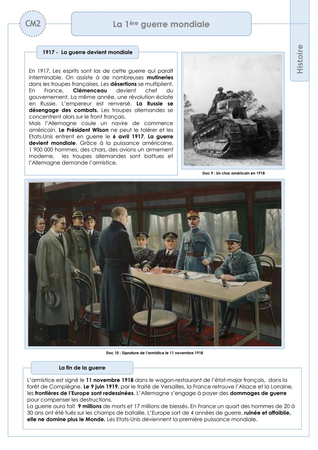 CM2
La 1ère guerre mondiale
Une Europe divisée
Les Européens, en ce début de Siècle sont divisés.
Deux blocs s'opposent: D'un côté, la tripl