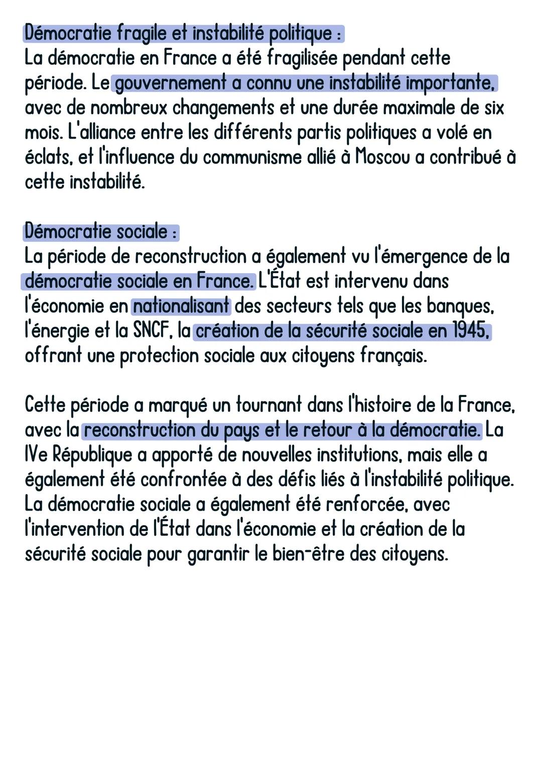 Histoire
@avoirsonbrevet
1944-1947: refonder la république,
redéfinir la démocratie
Contexte : La période de 1944-1947 a été une période déc
