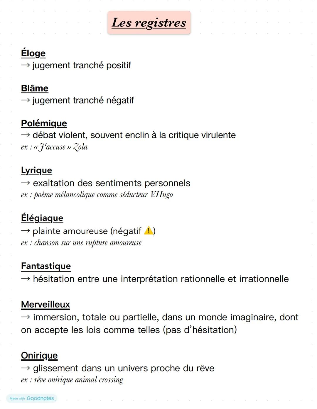 Made with Goodnotes
FRANÇAIS 1re Les figures de style
La comparaison
→ image rapprochant deux éléments, explicitée par un outil comparatif
e