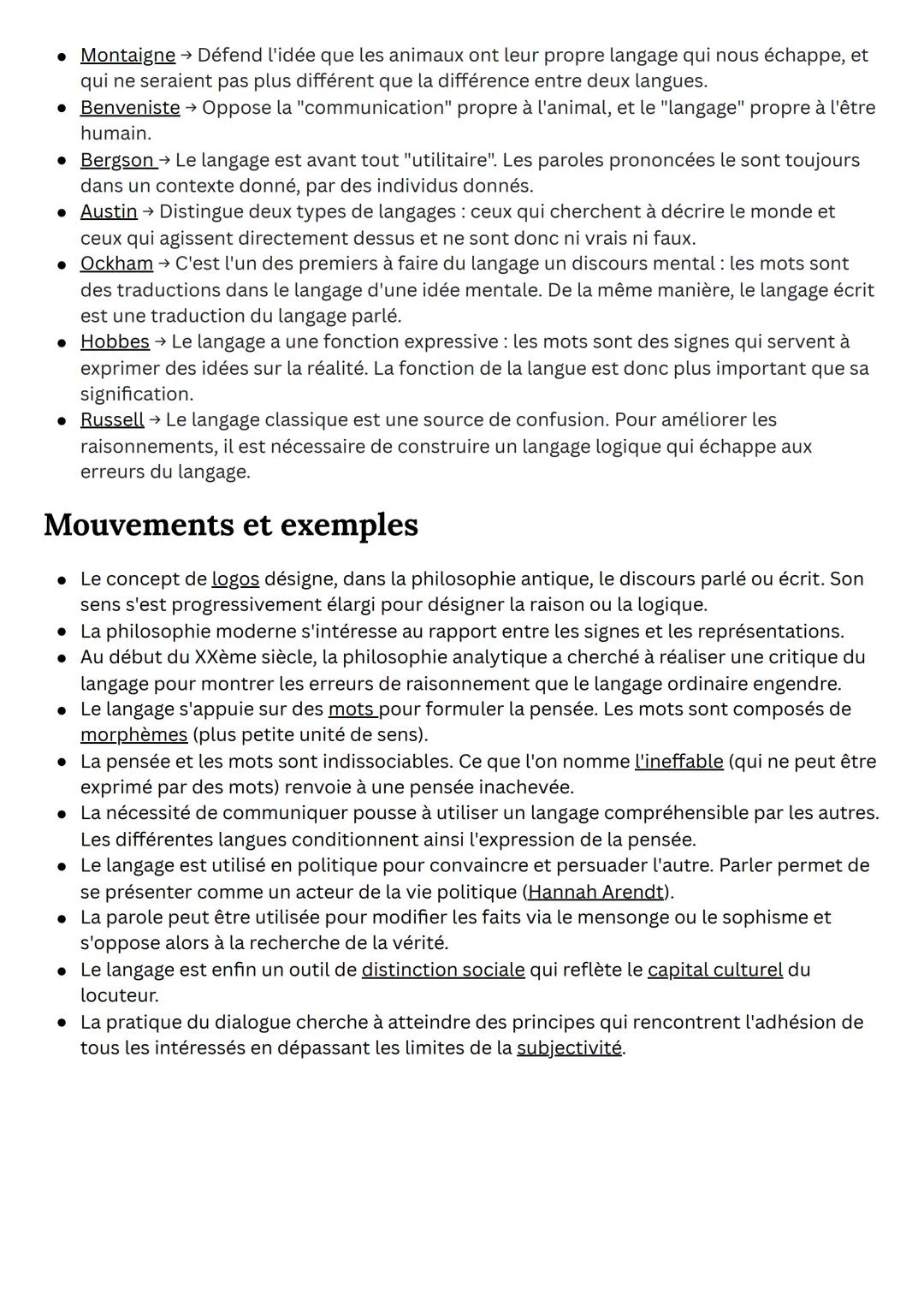 E
Xm
ua
U
S
OF
PW
PU
MZZA
N
X
VB
DDHIM D
h
S
# Le langage
La philosophie du langage est la branche de la philosophie qui
s'intéresse au se