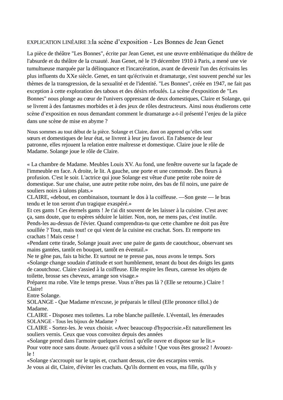Explication linéaire n°1 extraite de L'Île des Esclaves de Marivaux
INTRODUCTION
Ce texte est un extrait de la pièce de théâtre L'Ile des Es
