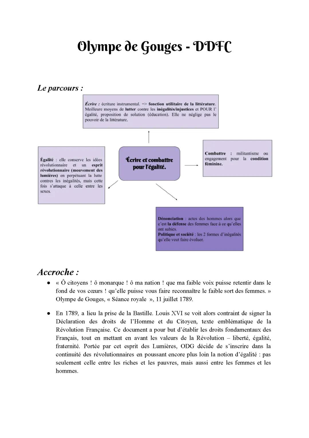 Cours Olympe de Gouges DDFC