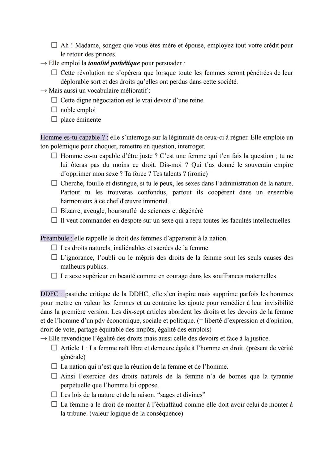 Olympe de Gouges - DDFC
Le parcours :
Écrire : écriture instrumental. fonction utilitaire de la littérature.
Meilleure moyens de lutter cont