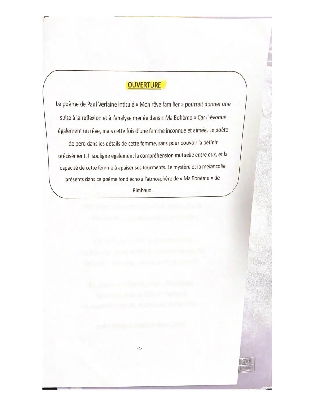 EXPLICATION LINEAIRE (TEXTE 2)
«Ma Bohème >>
INTRODUCTION
Les Cahiers de Douai ont été écrit pendant l'été et l'automne 1870, au moment
de l