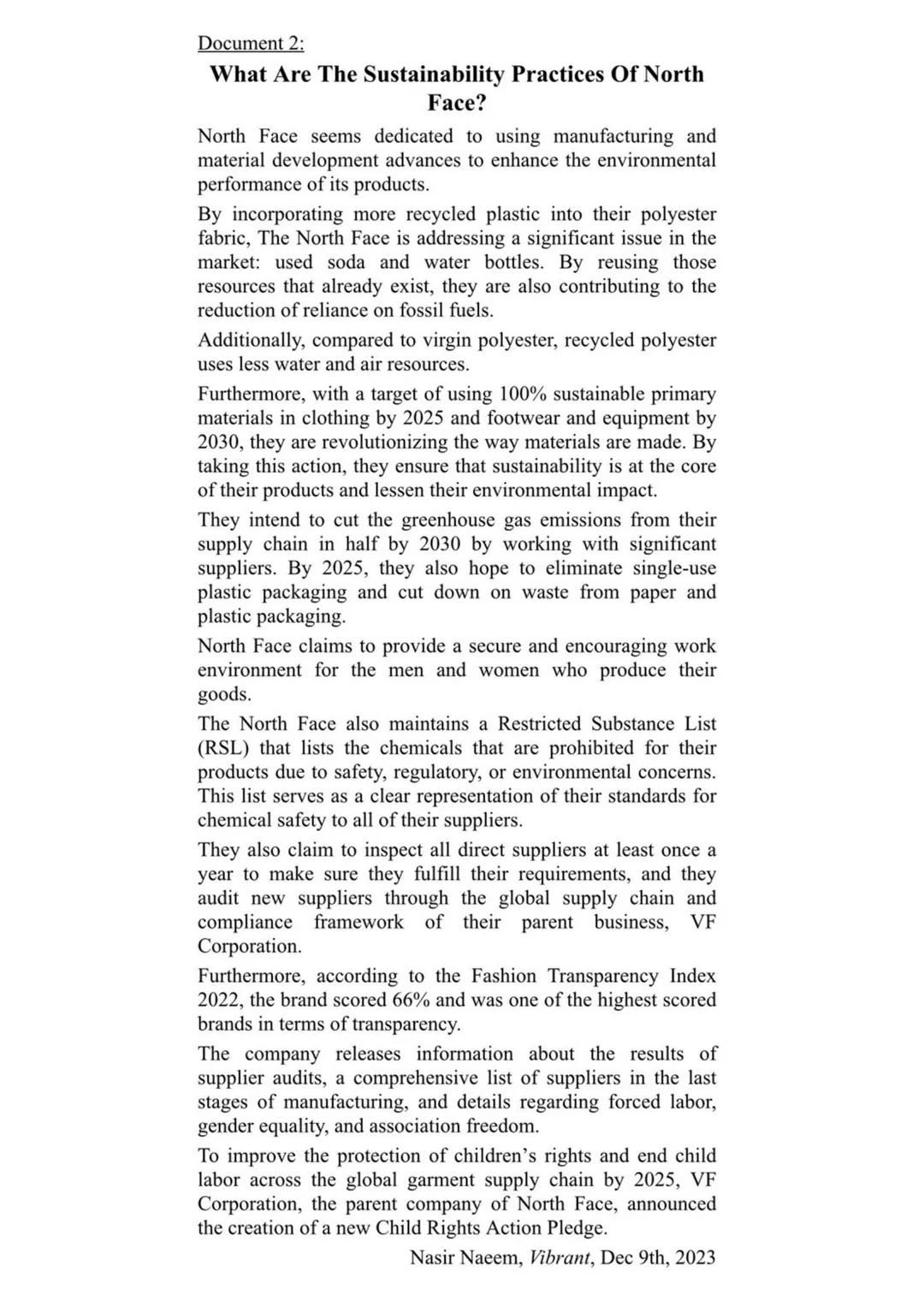 Epreuve orale spécialité amc
Fast-fashion: how to reconcile environmental, social
and economic challenges?
Document 1: "The Social and Envir