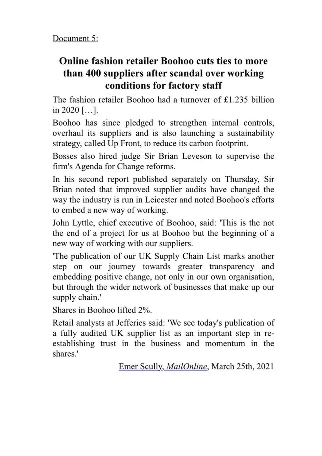 Epreuve orale spécialité amc
Fast-fashion: how to reconcile environmental, social
and economic challenges?
Document 1: "The Social and Envir