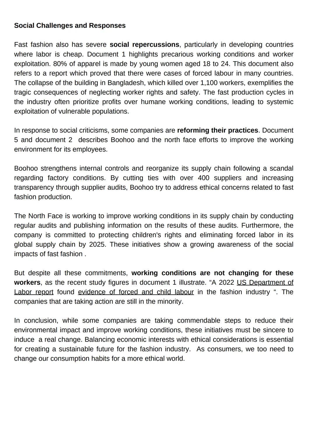 Epreuve orale spécialité amc
Fast-fashion: how to reconcile environmental, social
and economic challenges?
Document 1: "The Social and Envir