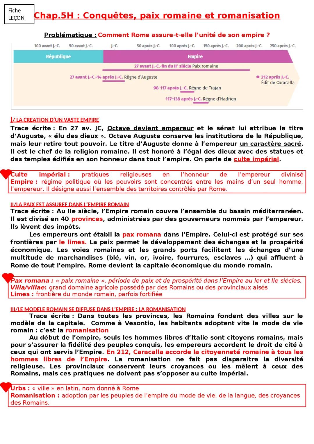 Conquête,paix romain et romanisation