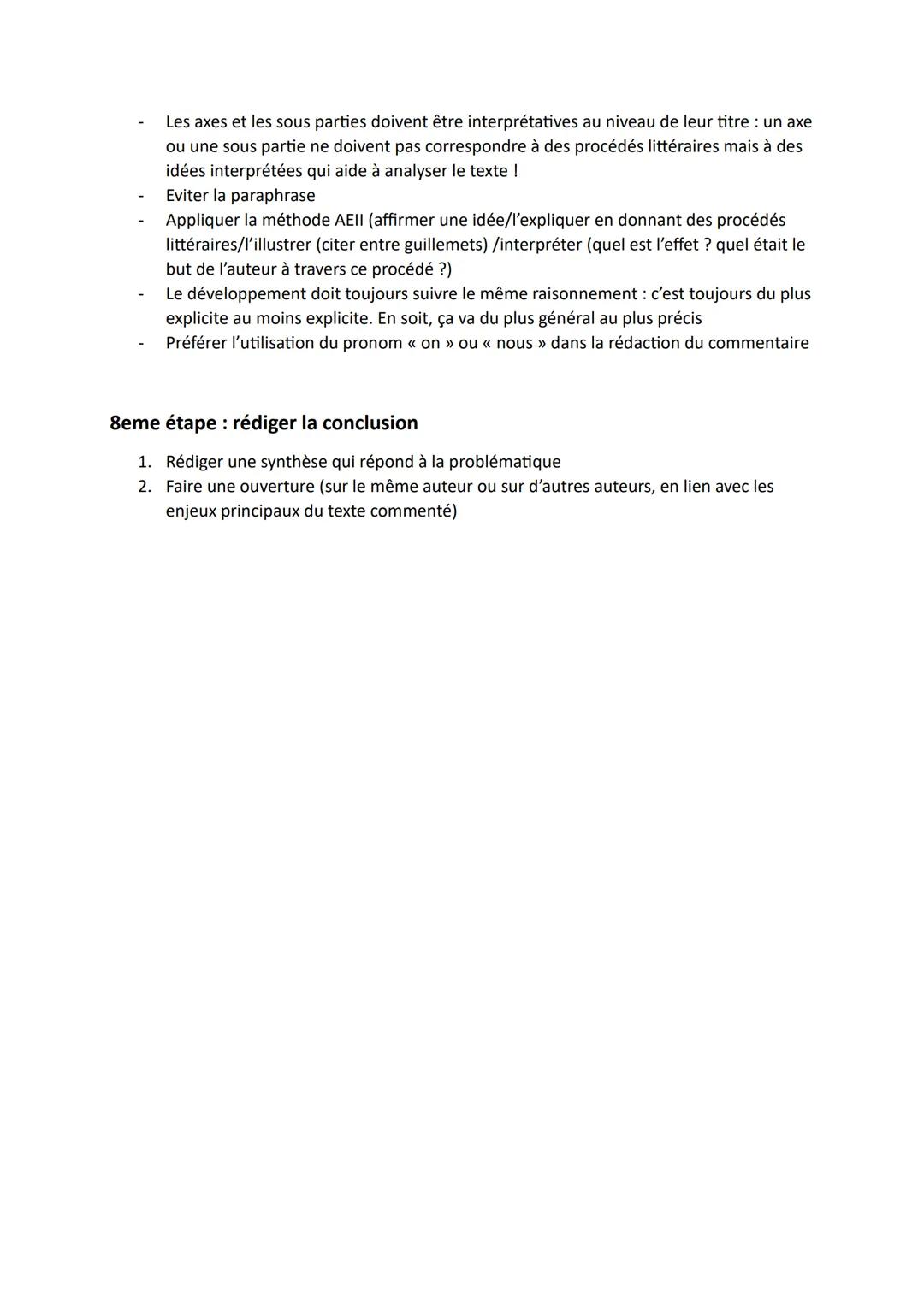 Méthodologie du commentaire de texte - 1ere
Français
1ere étape : lire le texte attentivement et noter les premières impressions
1. Que sait
