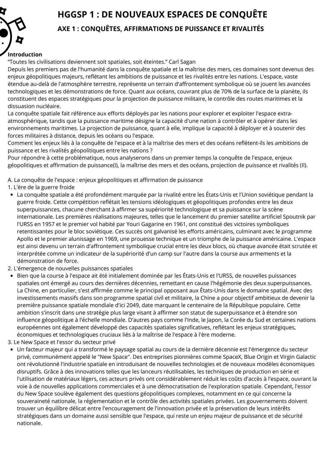 HGGSP 1: DE NOUVEAUX ESPACES DE CONQUÊTE
AXE 1: CONQUÊTES, AFFIRMATIONS DE PUISSANCE ET RIVALITÉS
Introduction
"Toutes les civilisations dev