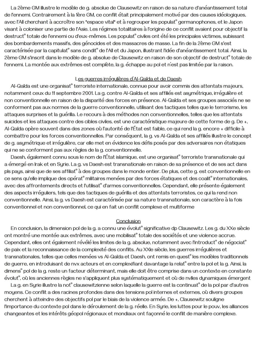 # LA DIMENSION POLITIQUE DE LA GUERRE
axe 1 thème 2
introduction
"La guerre n'est que la simple continuation de la politique par d'autres