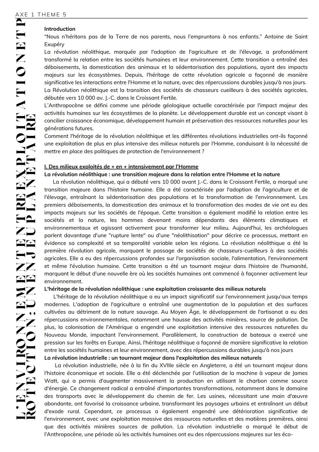 L’environnement entre exploitation et protection : un enjeux planétaire