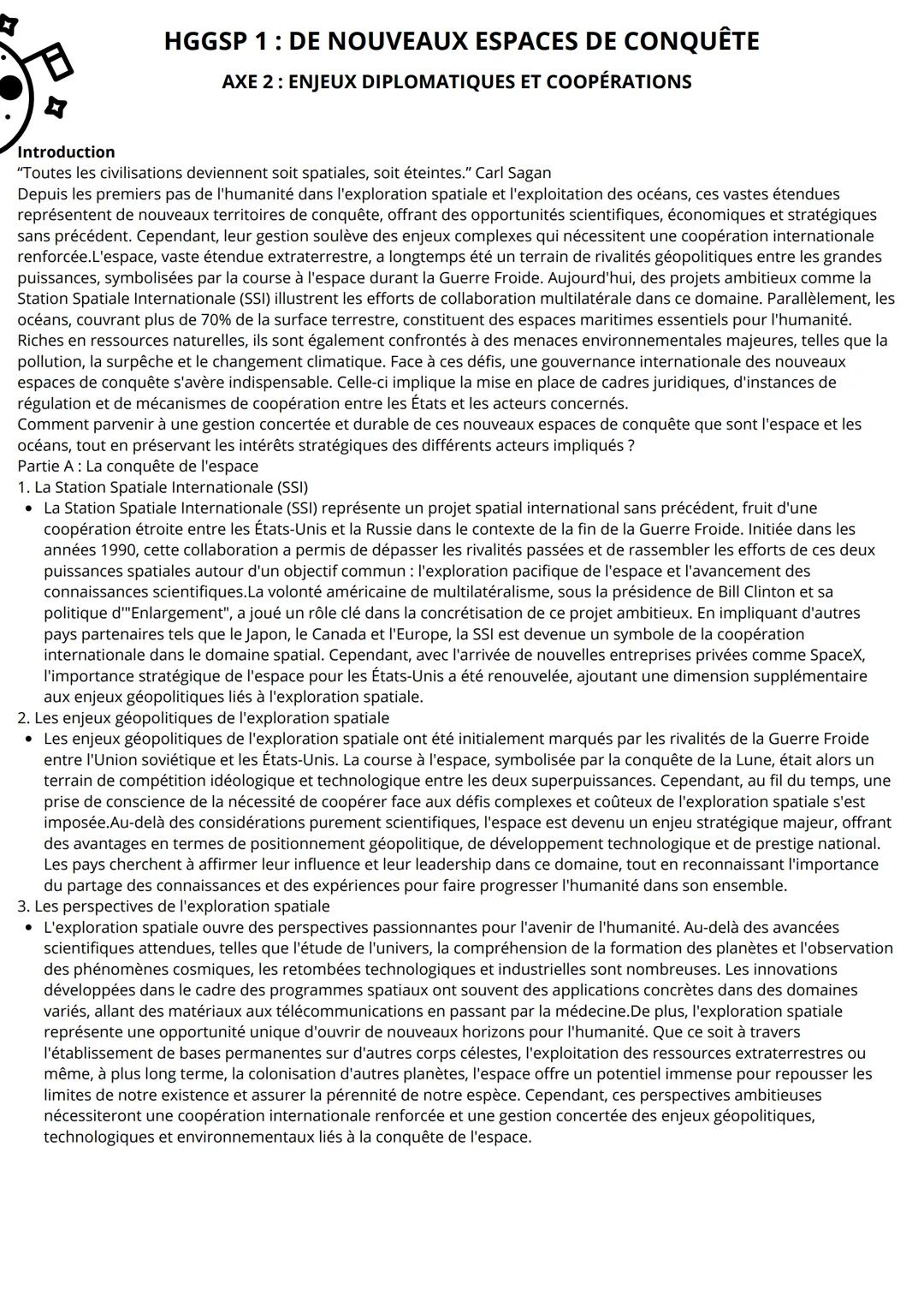 Introduction
HGGSP 1: DE NOUVEAUX ESPACES DE CONQUÊTE
AXE 2: ENJEUX DIPLOMATIQUES ET COOPÉRATIONS
"Toutes les civilisations deviennent soit