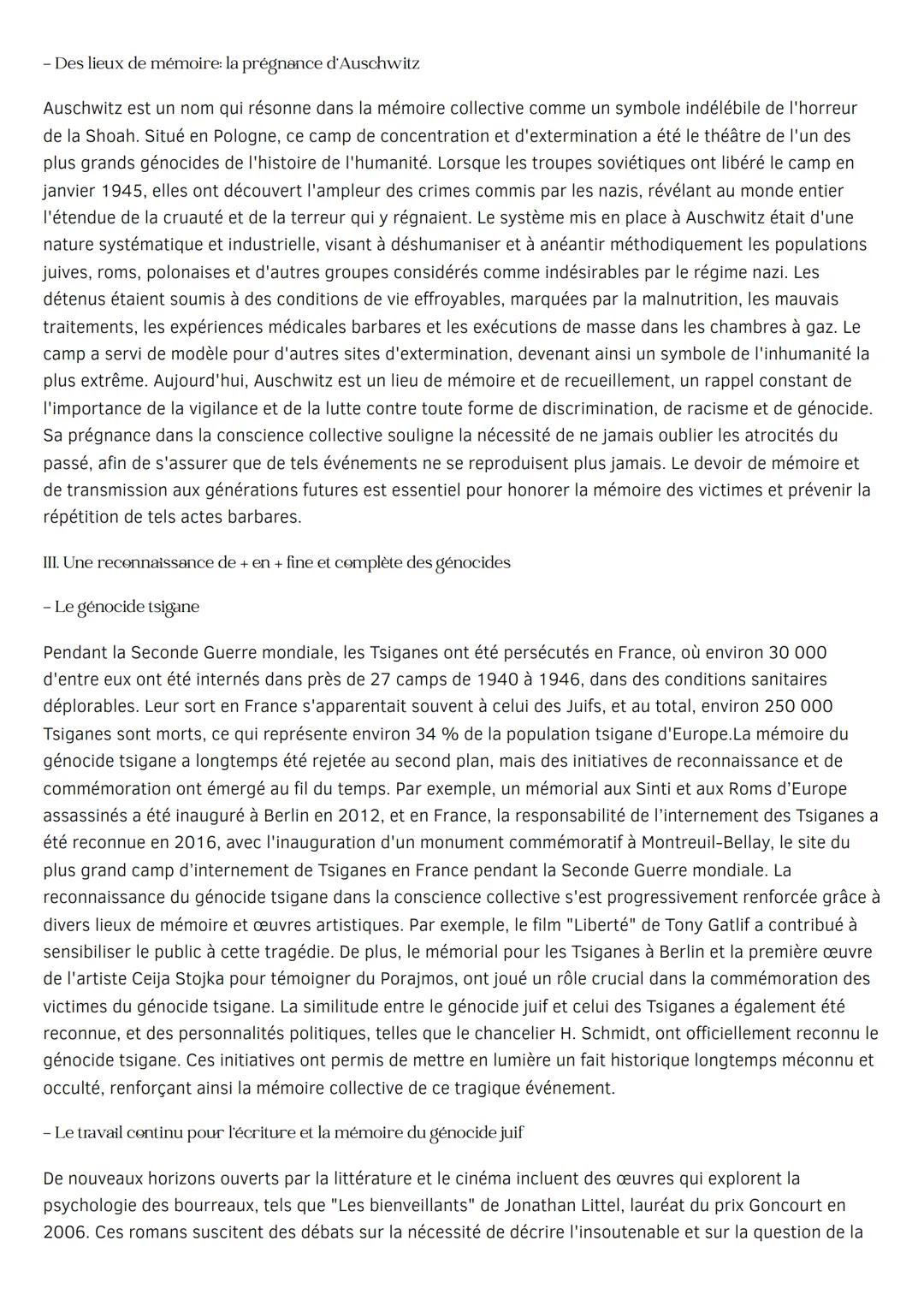 # HISTOIRE ET MÉMOIRE
L'histoire et les mémoires du génocide des juifs et des tsiganes
Introduction
La phrase "Si la mémoire divise, l'Hi