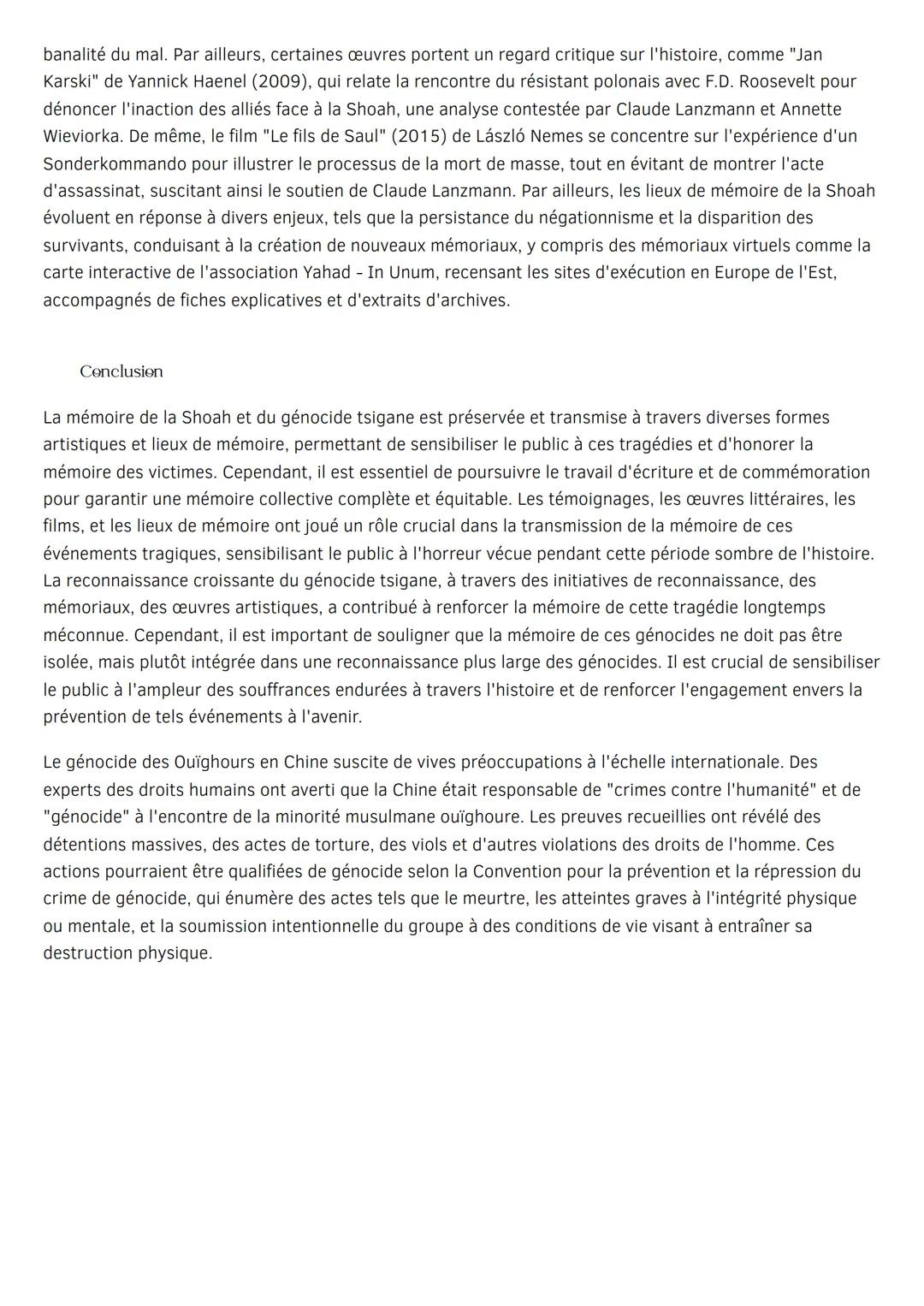 # HISTOIRE ET MÉMOIRE
L'histoire et les mémoires du génocide des juifs et des tsiganes
Introduction
La phrase "Si la mémoire divise, l'Hi
