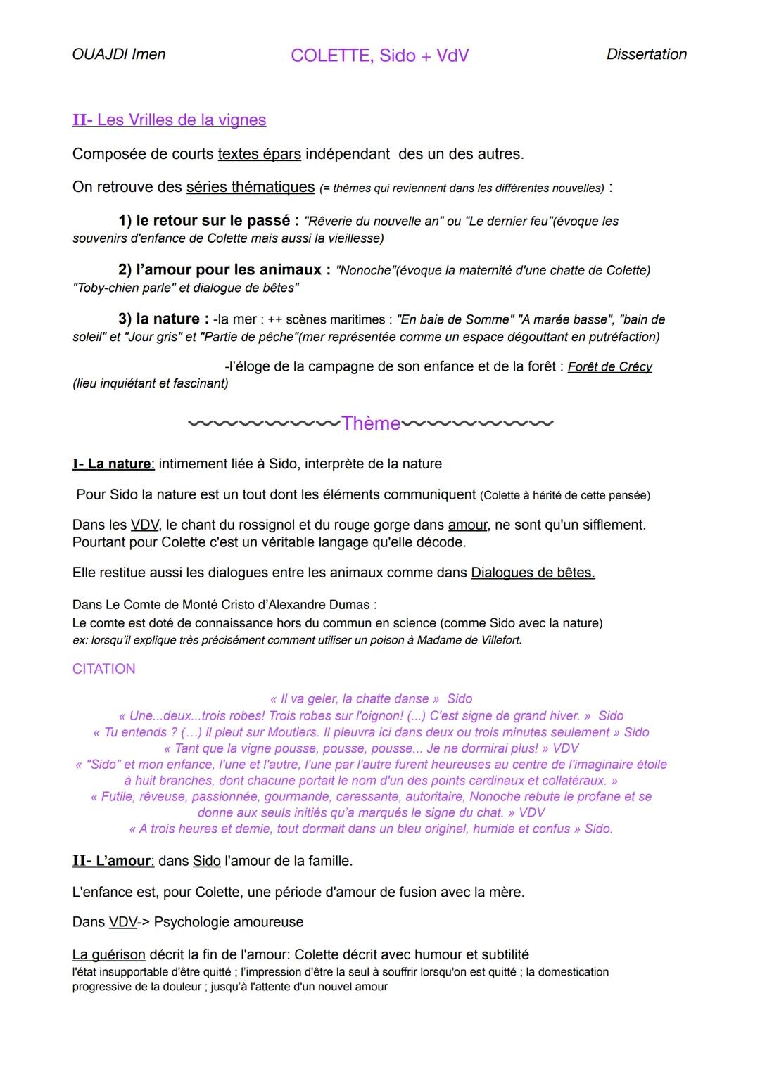 OUAJDI Imen
COLETTE, Sido + VdV
Dissertation
Introduction
Colette, figure emblématique de la littérature française du 20e siècle, a le don