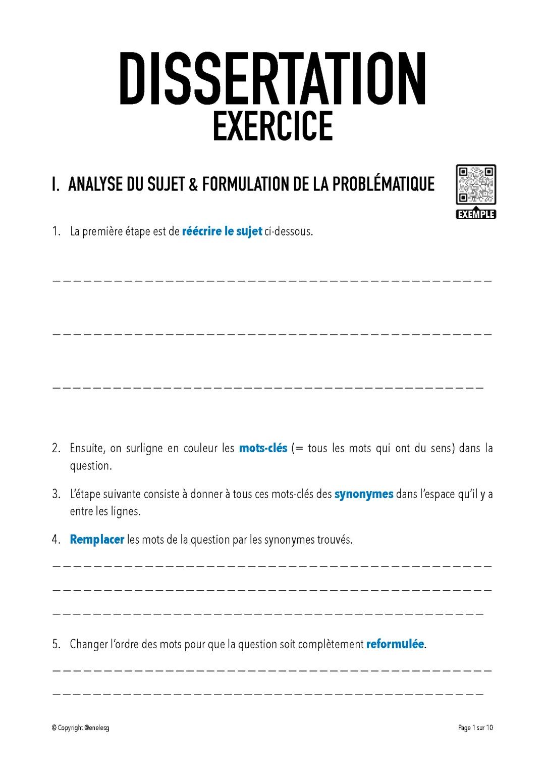 Entraînement dissertation