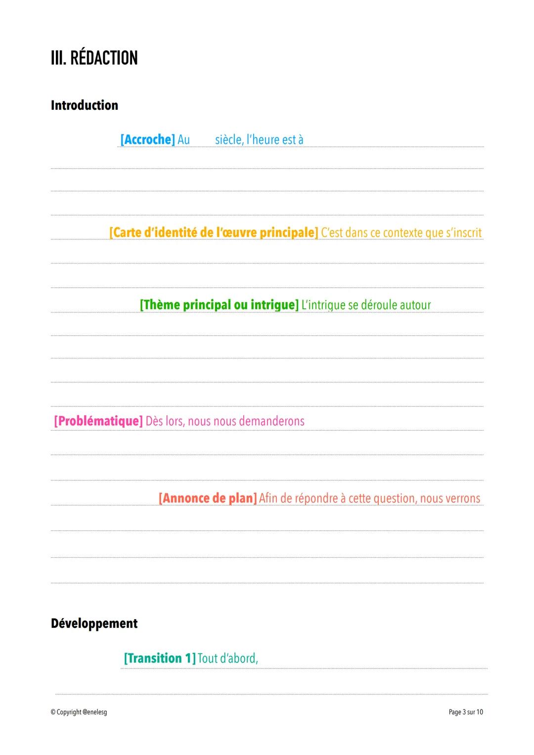 DISSERTATION
EXERCICE
I. ANALYSE DU SUJET & FORMULATION DE LA PROBLÉMATIQUE
1. La première étape est de réécrire le sujet ci-dessous.
EXEMPL
