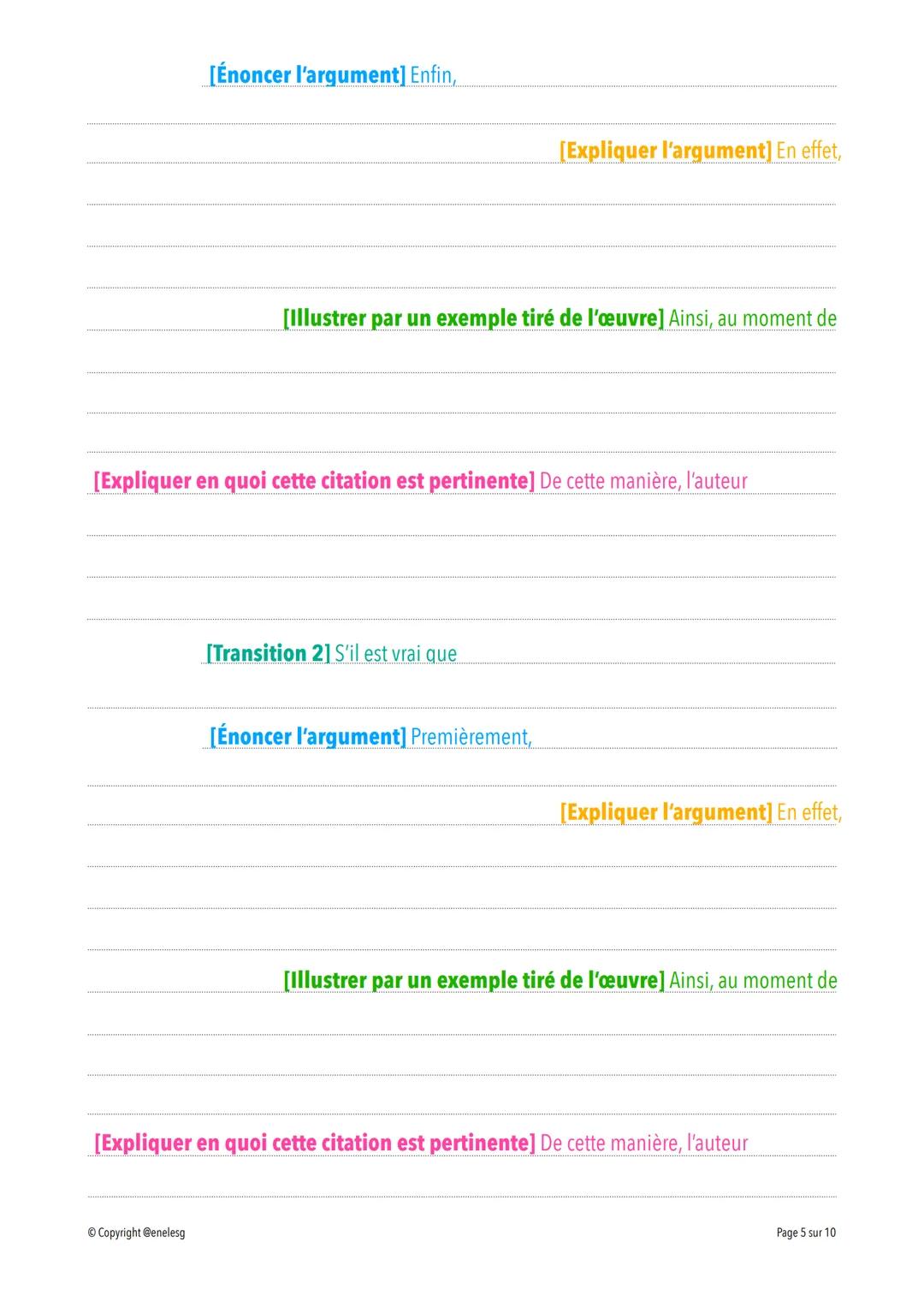 DISSERTATION
EXERCICE
I. ANALYSE DU SUJET & FORMULATION DE LA PROBLÉMATIQUE
1. La première étape est de réécrire le sujet ci-dessous.
EXEMPL