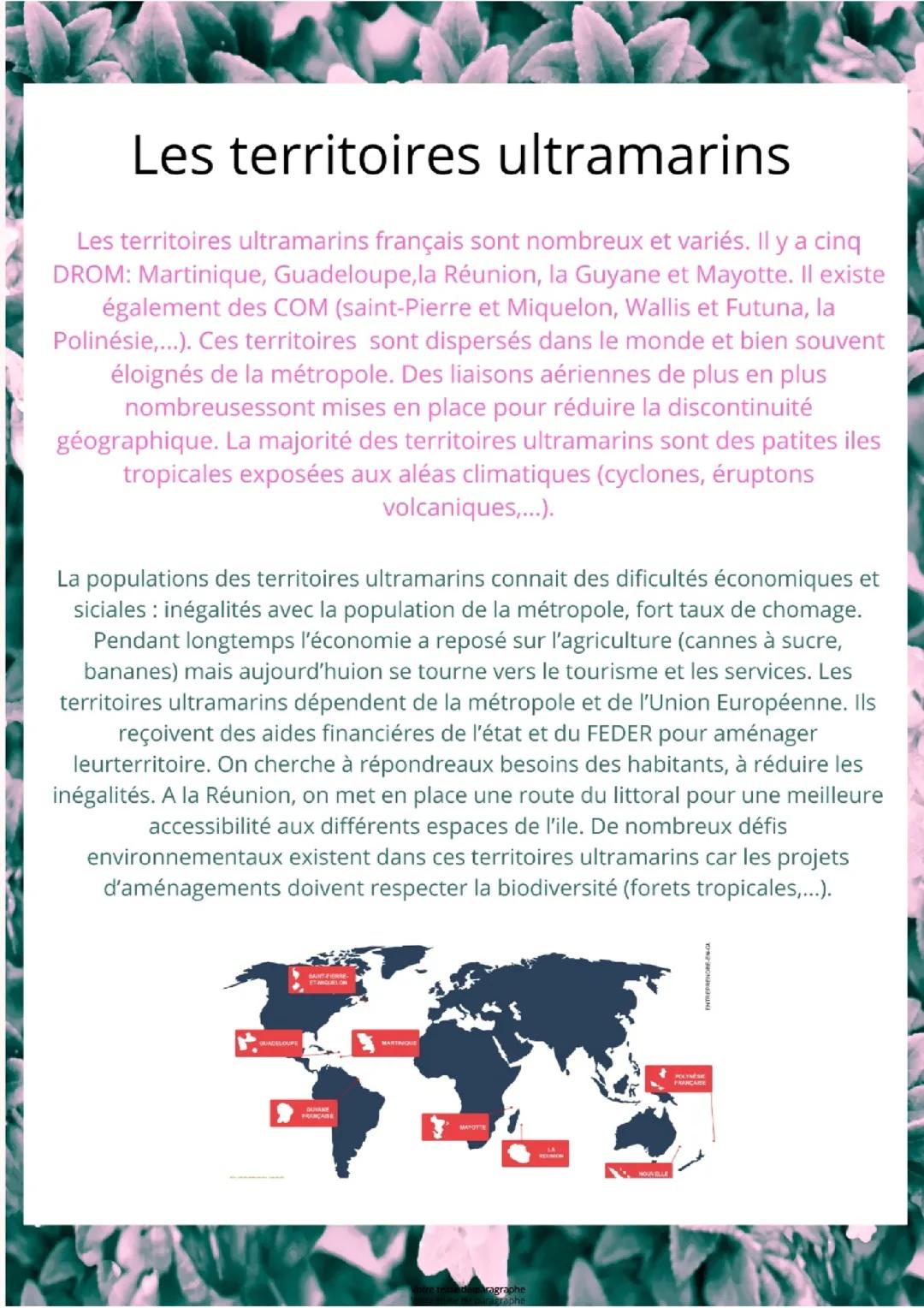 Les territoires ultramarins