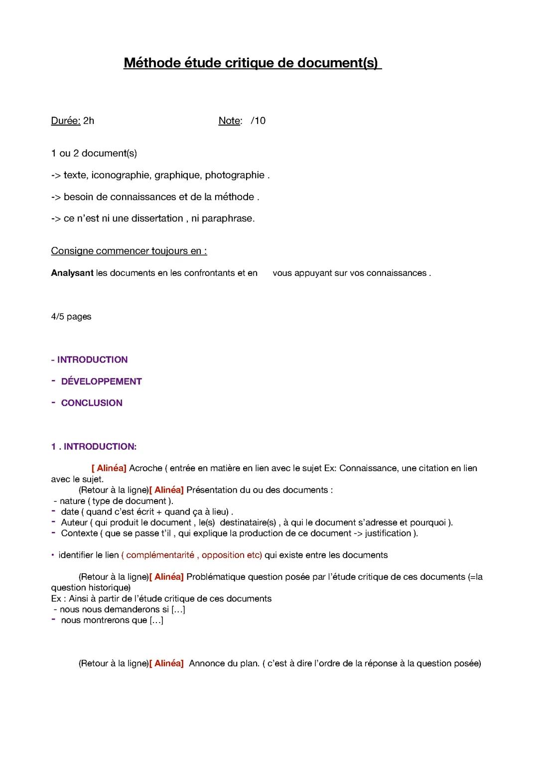 Méthode étude critique de document HGGSP