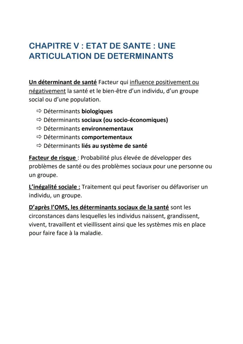 REPERTOIRE DEFINITIONS STSS
MODULE 1 SANTE, BIEN-ETRE ET COHESION
SOCIALE
CHAPITRE I: DE LA SANTE DES INDIVIDUS A
LA SANTE DE LA POPULATION