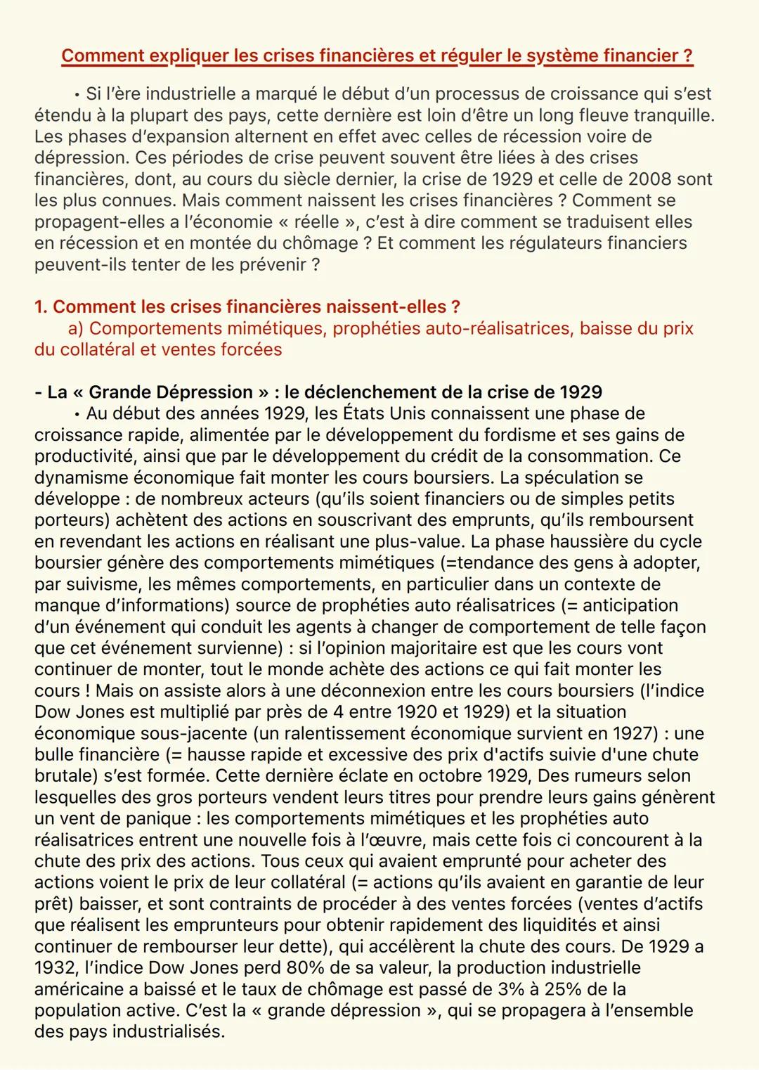 Comment expliquer les crises financières et réguler le système financier ?
• Si l'ère industrielle a marqué le début d'un processus de croi