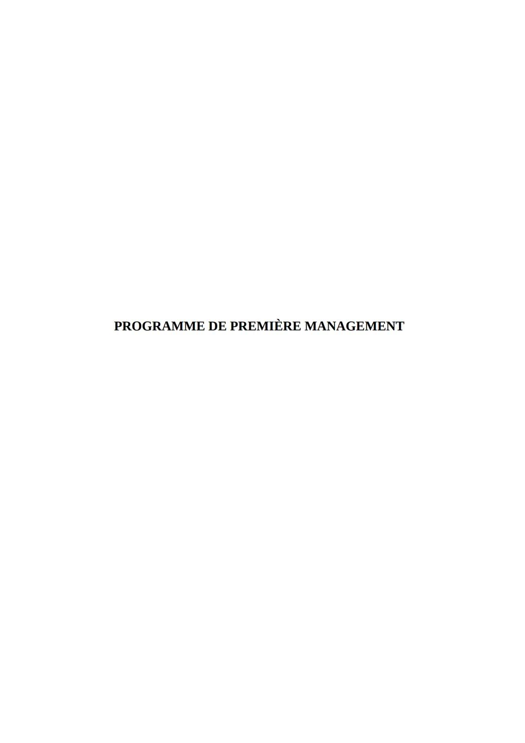 PROGRAMME DE PREMIÈRE MANAGEMENT La caractérisation
1) Types d'organisation
On distingue :
• Entreprise privée : entreprise appartenant à de