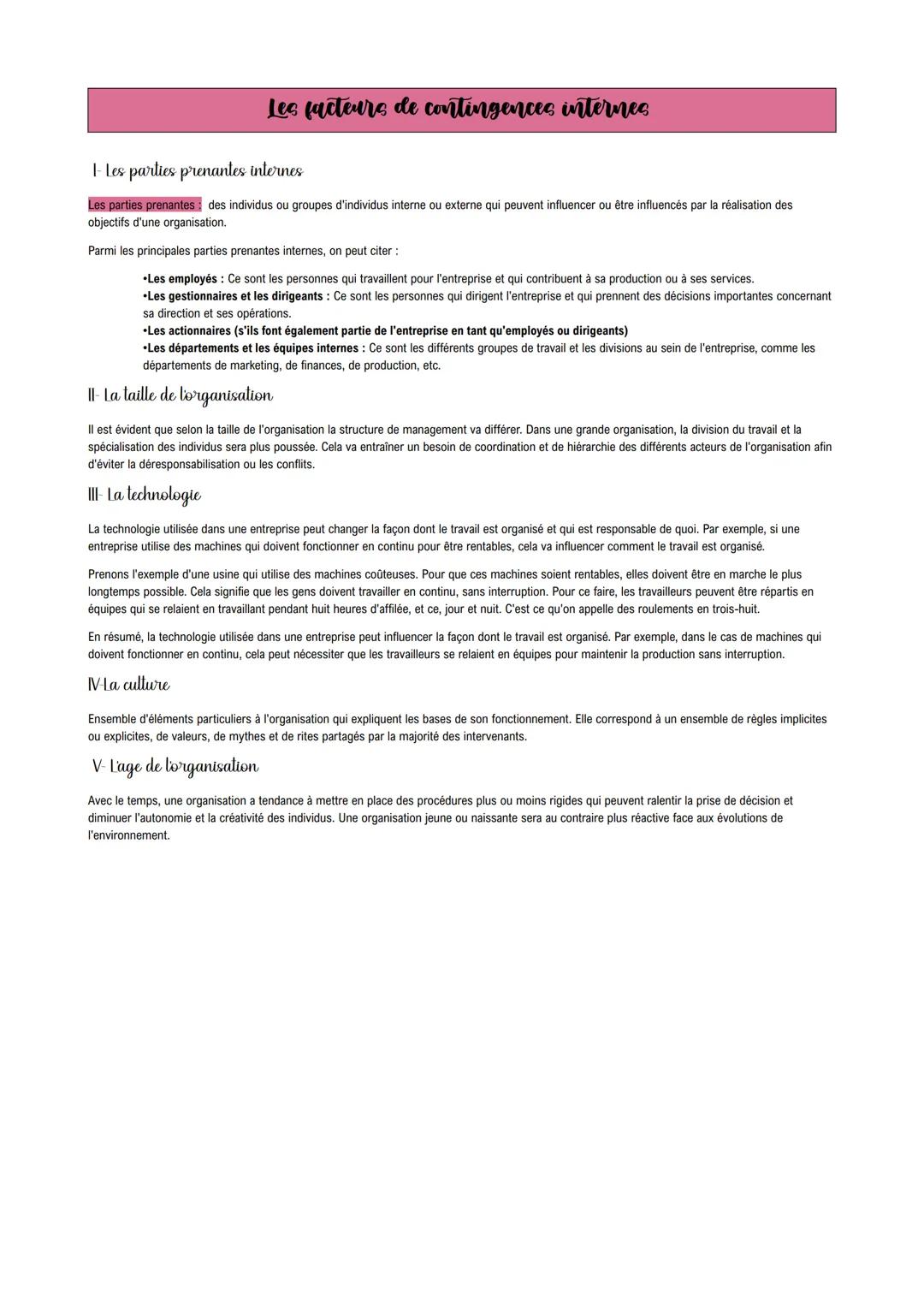 PROGRAMME DE PREMIÈRE MANAGEMENT La caractérisation
1) Types d'organisation
On distingue :
• Entreprise privée : entreprise appartenant à de