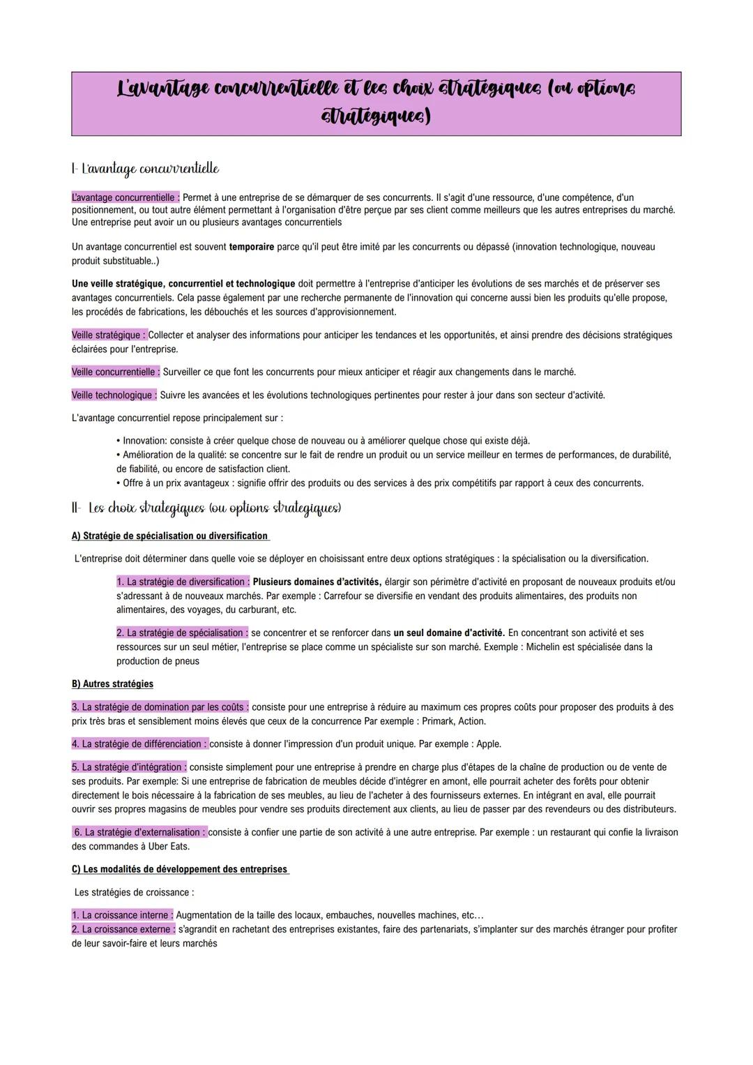 PROGRAMME DE PREMIÈRE MANAGEMENT La caractérisation
1) Types d'organisation
On distingue :
• Entreprise privée : entreprise appartenant à de
