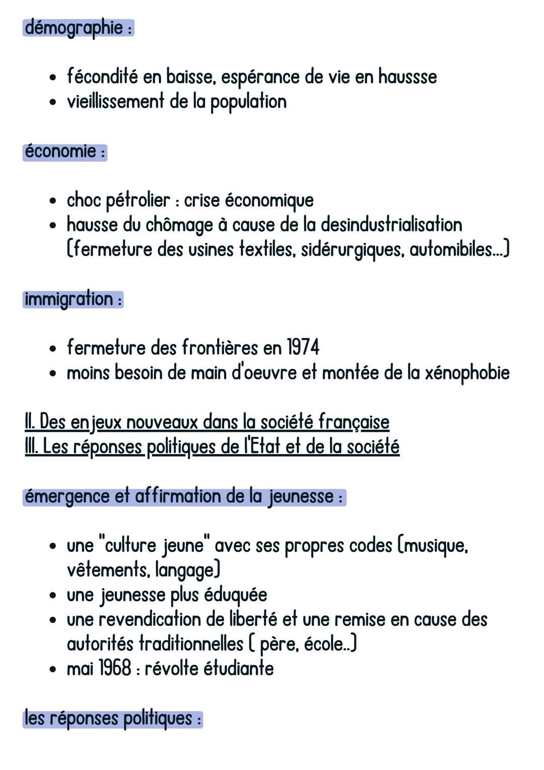 •Histoire
@avoirsonbrevet
Femmes et hommes dans la société
française (1950-1989)
I. Les transformations de la société française (1950-1989)