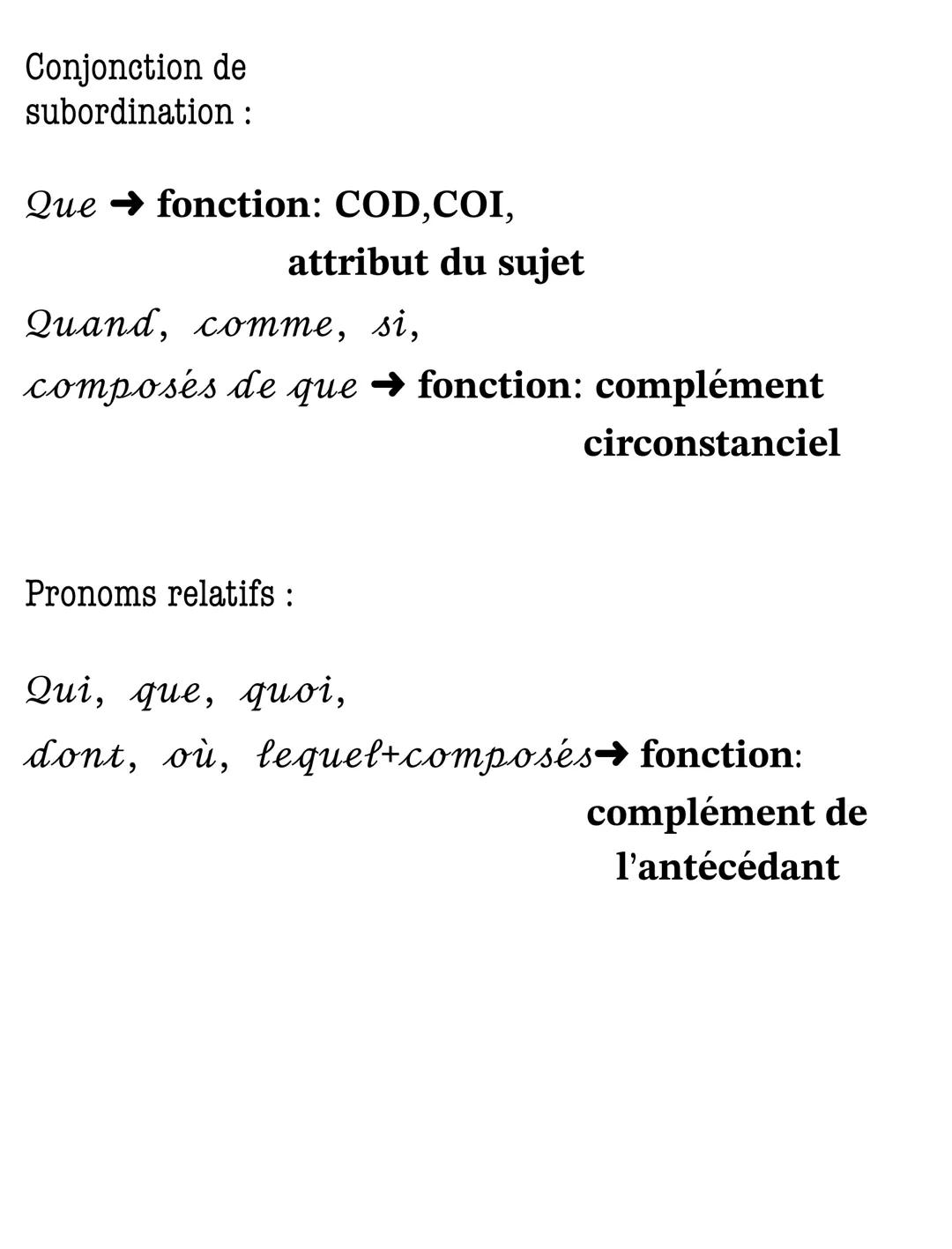 5eme
Propositions
Subordonnées
PS
Commence par
une conjonction
de subordination
=PS conjonctive
➡complète un verbe
Commence par
un pronom re
