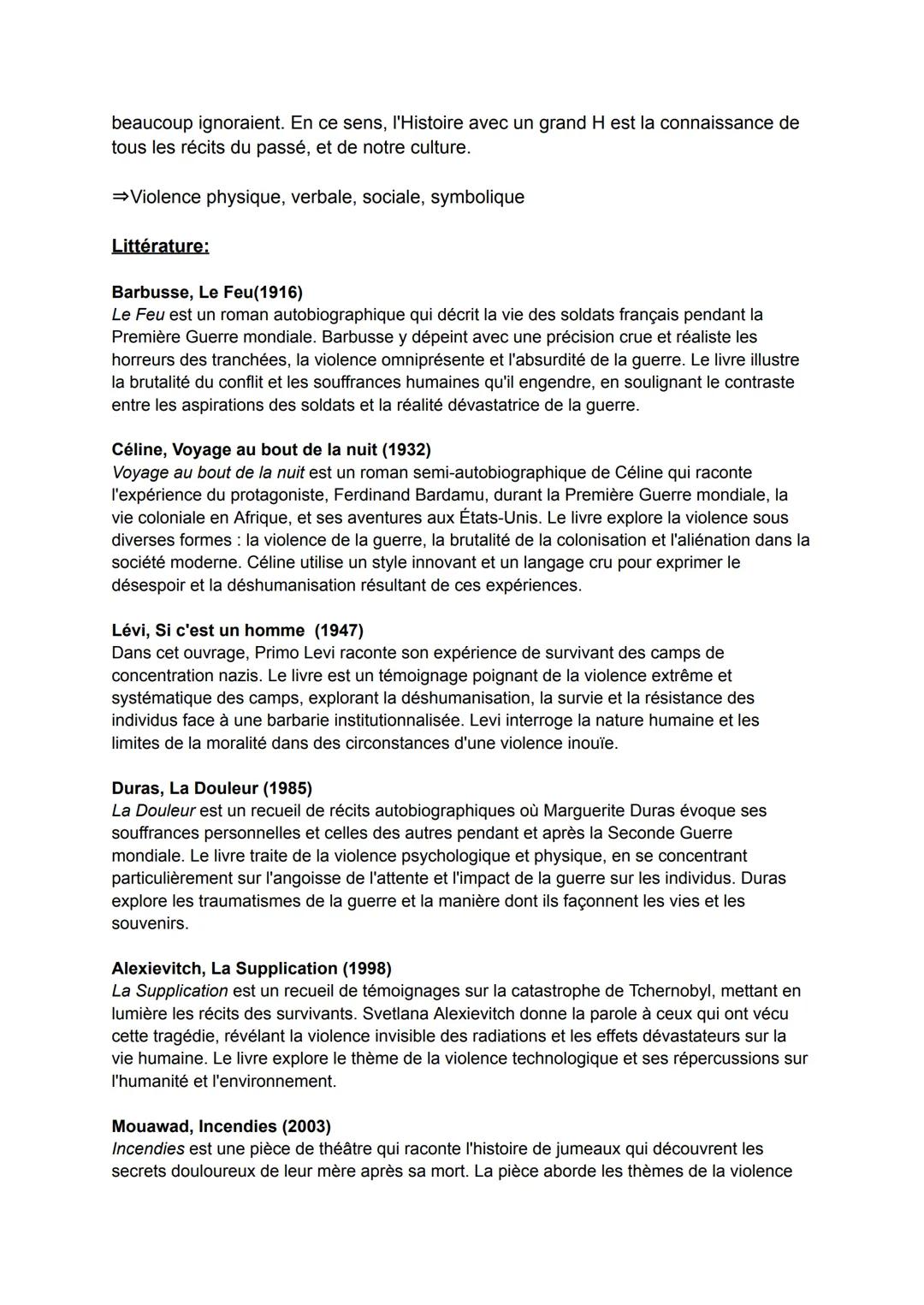 # HISTOIRE ET VIOLENCE
### Mots clés
- déshumanisation/inhumain
- écrivain engagé
- devoir de mémoire
- épique
- anti-héros
- légal légitim