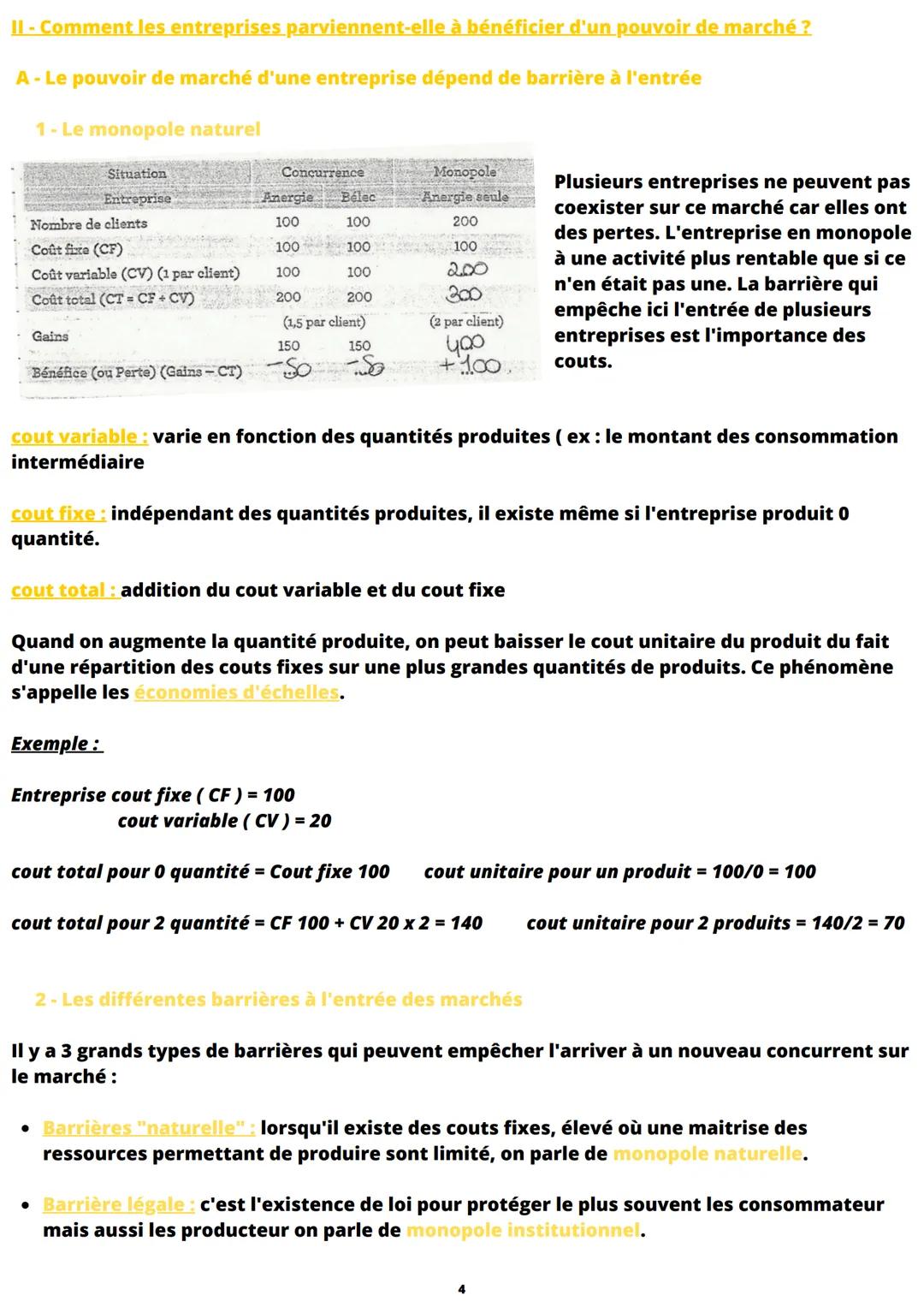 SES
Chapitre 8 : Comment les marché imparfaitement concurrentiel
fonctionne ?
1- Quels sont les différentes formes d'imperfections de le con
