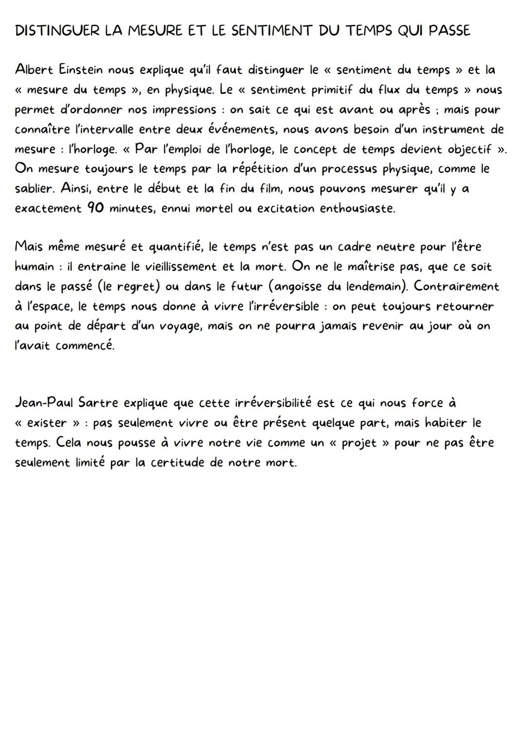# Le temps
DEFINITION
Le temps est un cadre dans lequel se situent nos perceptions. On distingue un
passé, un présent et un futur, que l'o