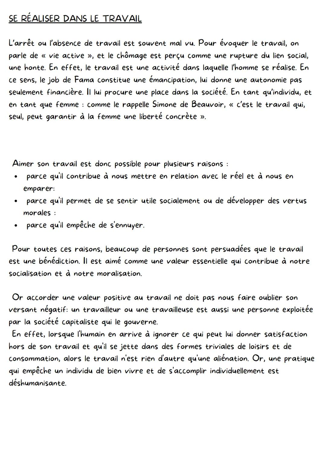 Le travail
DEFINITION
Étymologiquement, le mot « travail » renvoie à l'idée de souffrance. En latin,
tripalium désigne un appareil servant à