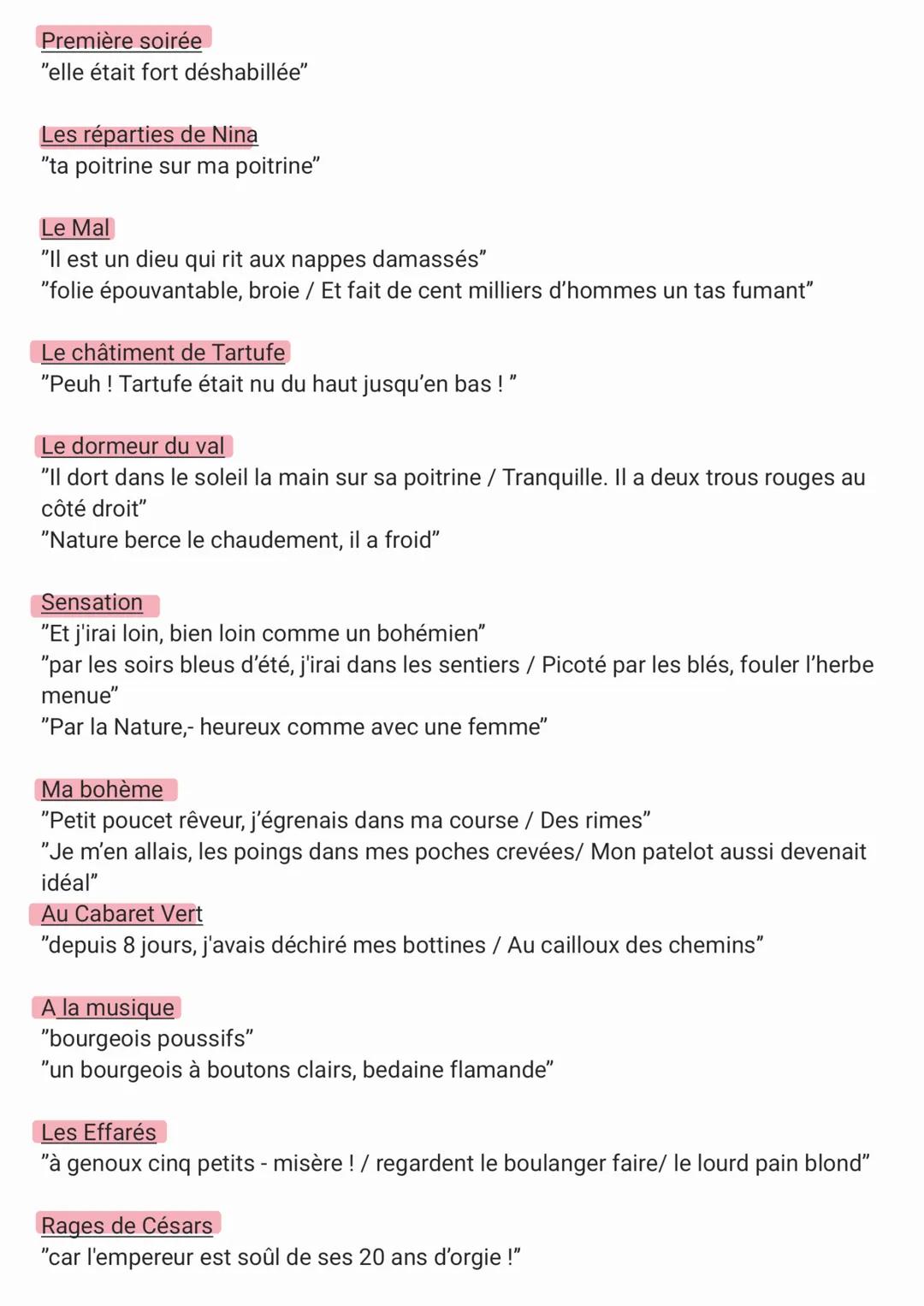 Première soirée
"elle était fort déshabillée"
Les réparties de Nina
"ta poitrine sur ma poitrine"
Le Mal
"Il est un dieu qui rit aux nappes