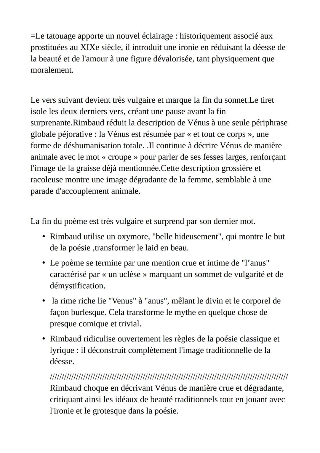 Venus Aadyomène
Rimbaud, Cahiers de Douai, 1870
"Vénus Anadyomène" de Rimbaud réinvente la tradition mythologique
d'Aphrodite sortant des ea