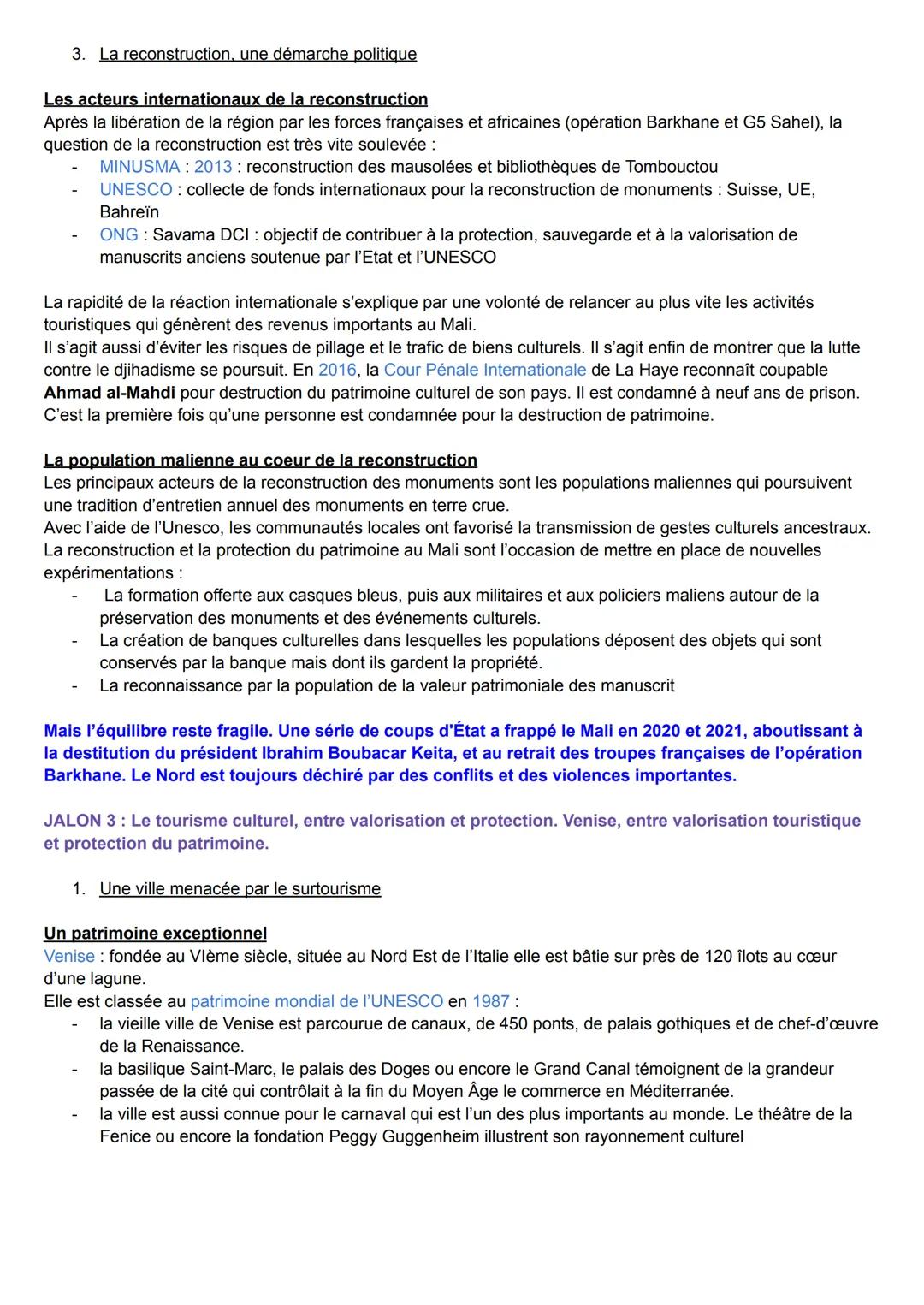 THÈME 4: Identifier, protéger et valoriser le patrimoine enjeux géopolitiques
L'étude de ce thème a un double objectif: connaître ce que rec