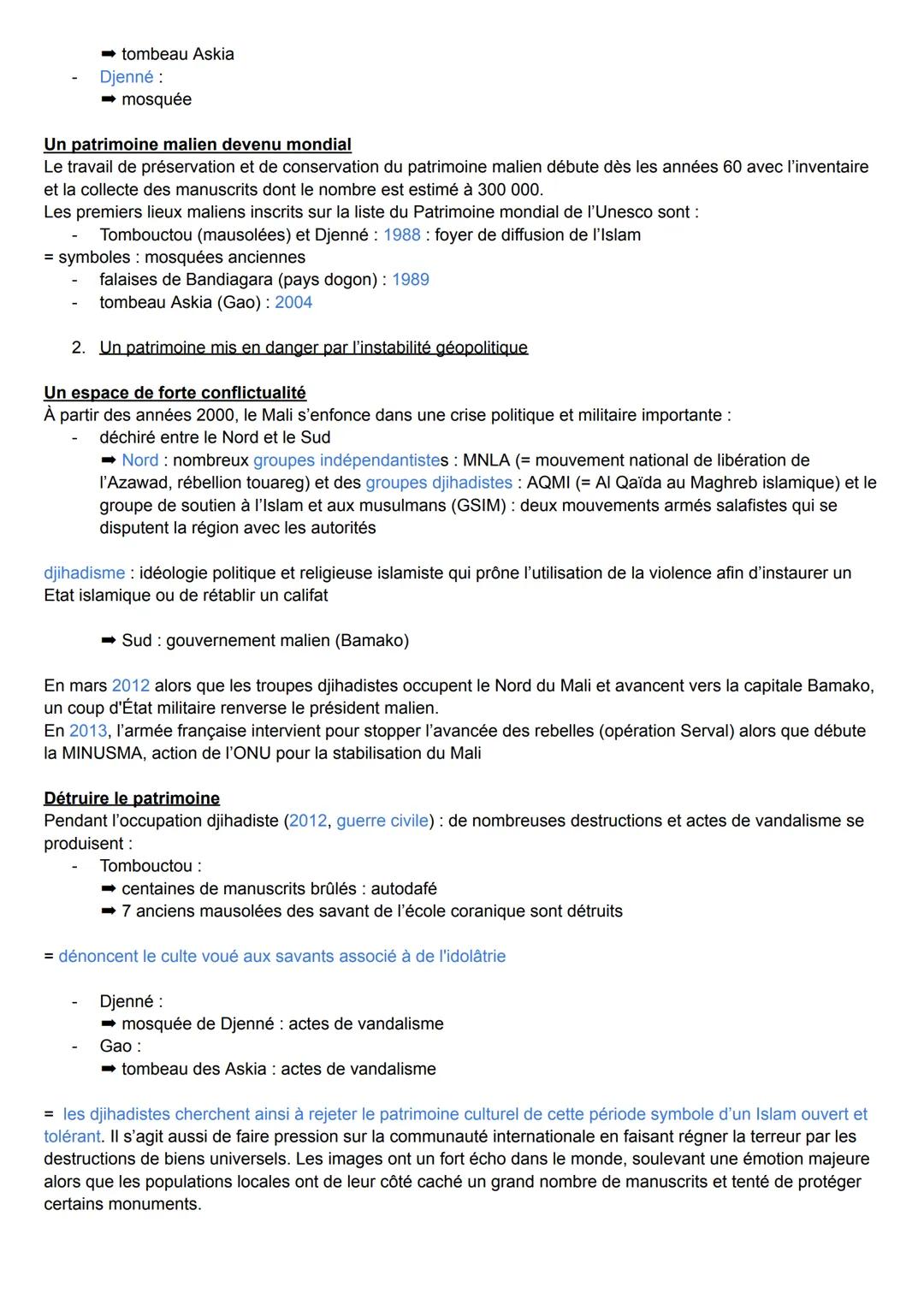 THÈME 4: Identifier, protéger et valoriser le patrimoine enjeux géopolitiques
L'étude de ce thème a un double objectif: connaître ce que rec