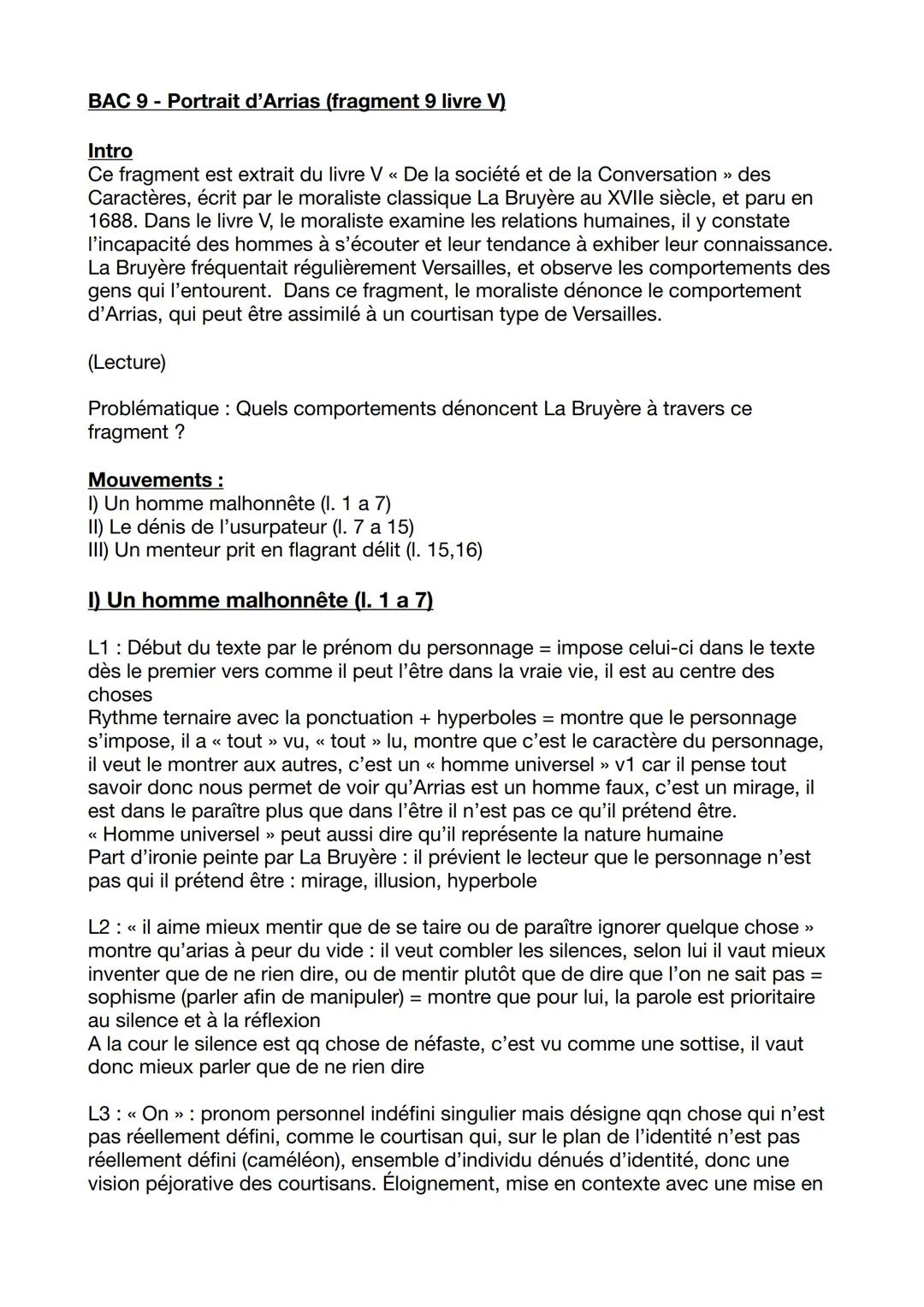 # BAC 9 - Portrait d'Arrias (fragment 9 livre V)
Intro
Ce fragment est extrait du livre V << De la société et de la Conversation >>> des
Ca