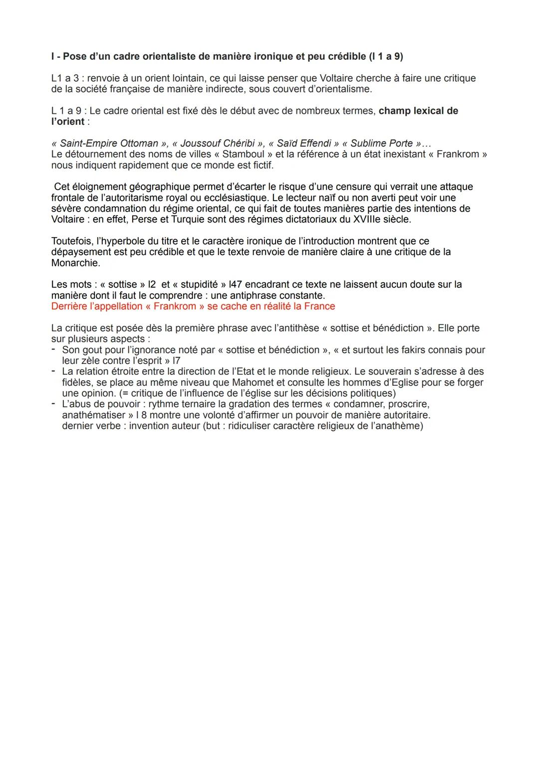 # BAC 10 - De l'horrible danger de la lecture
Introduction :
Voltaire est une figure emblématique du mouvement philosophique et culturel d