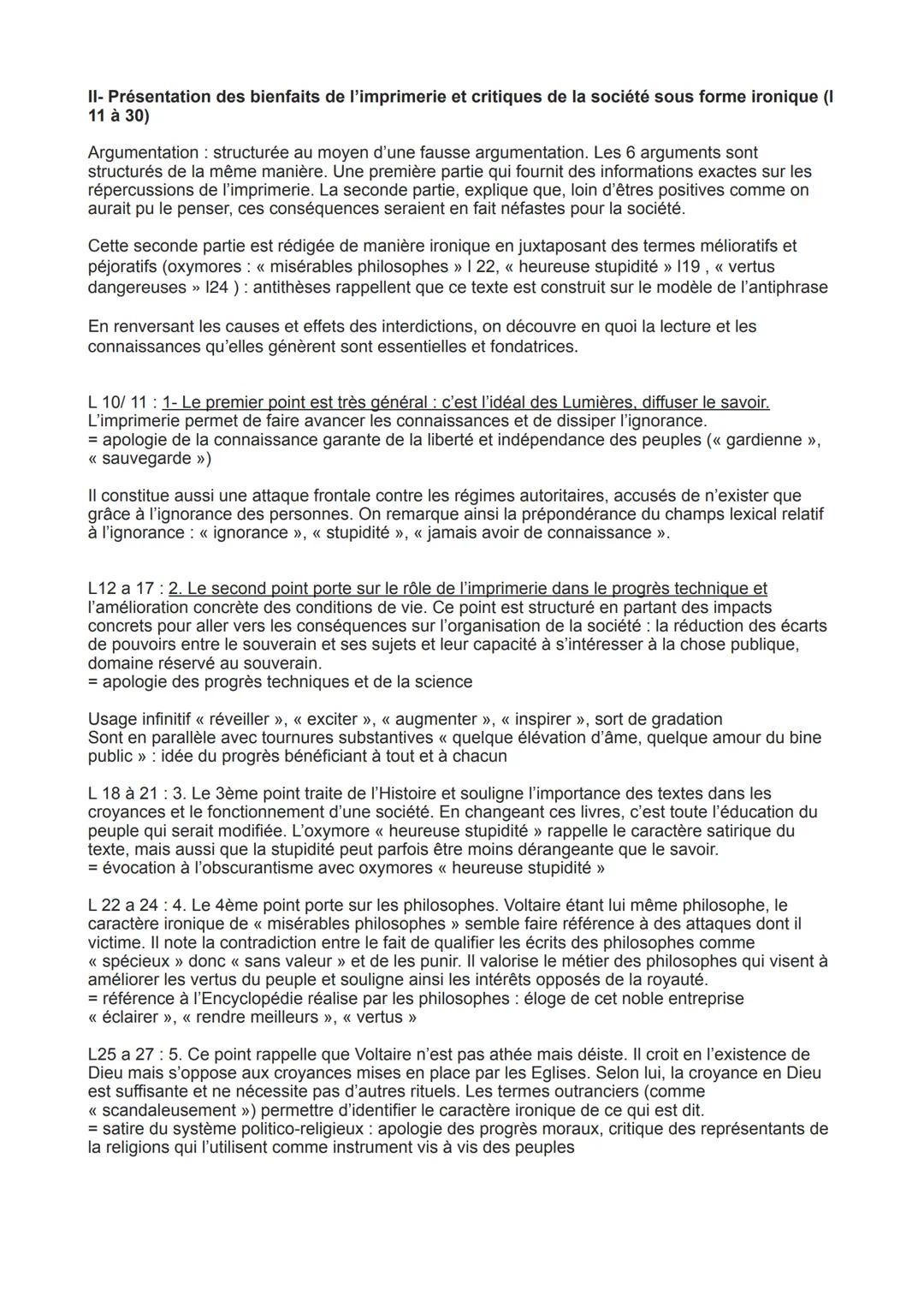 # BAC 10 - De l'horrible danger de la lecture
Introduction :
Voltaire est une figure emblématique du mouvement philosophique et culturel d