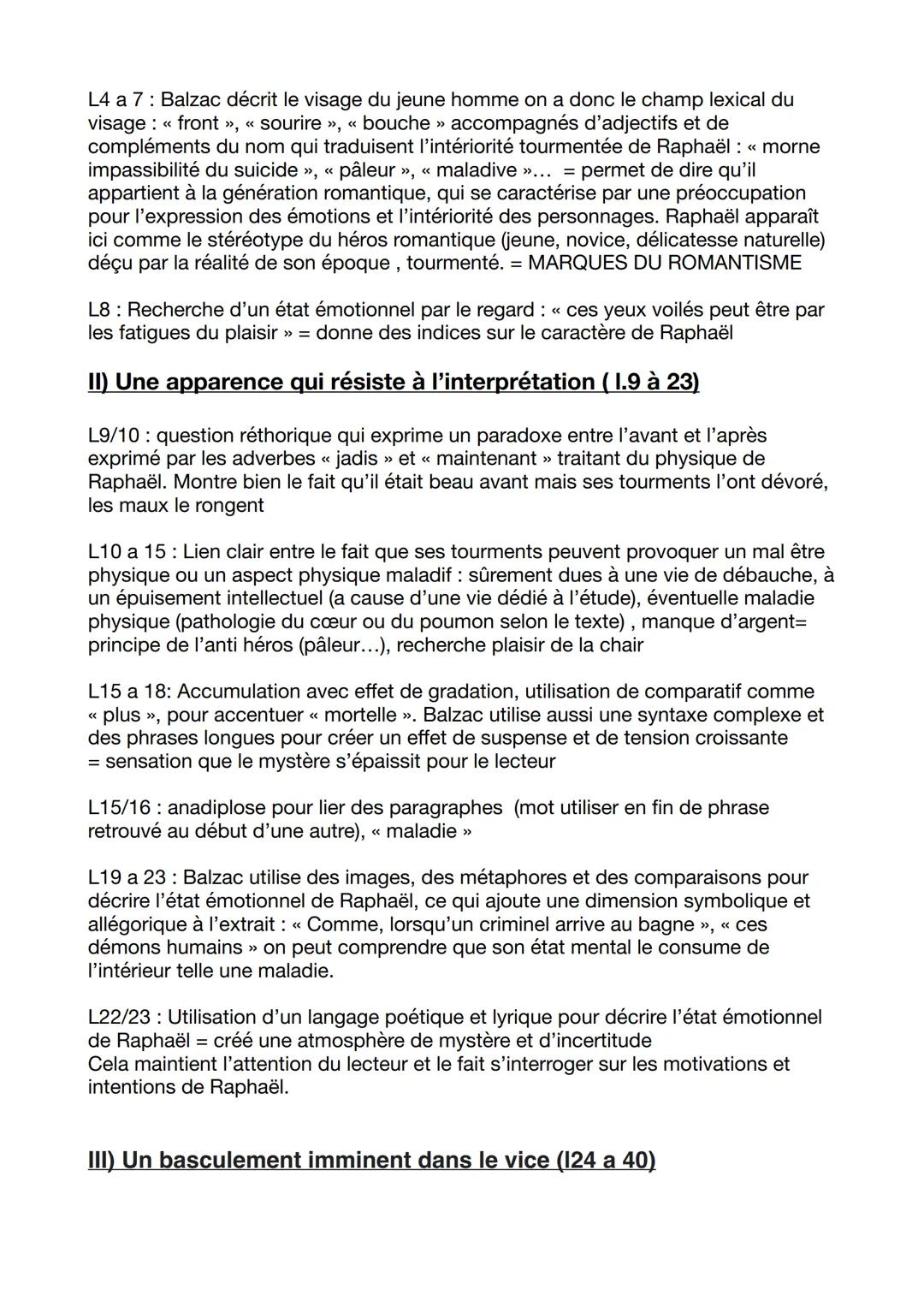 BAC 15 - Portrait de Raphaël (1151 a 190 p 21-22)
Intro:
Ce texte est extrait de La Peau de chagrin, écrit par Balzac en 1830. Balzac est un